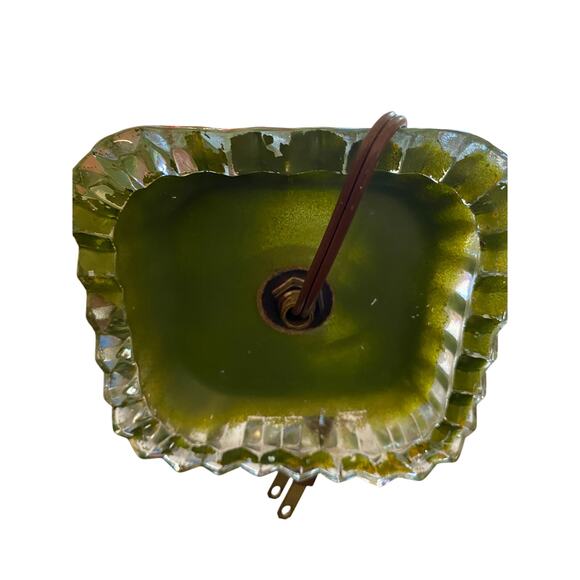 Vintage Green short glass lamp - Picture 5 of 7